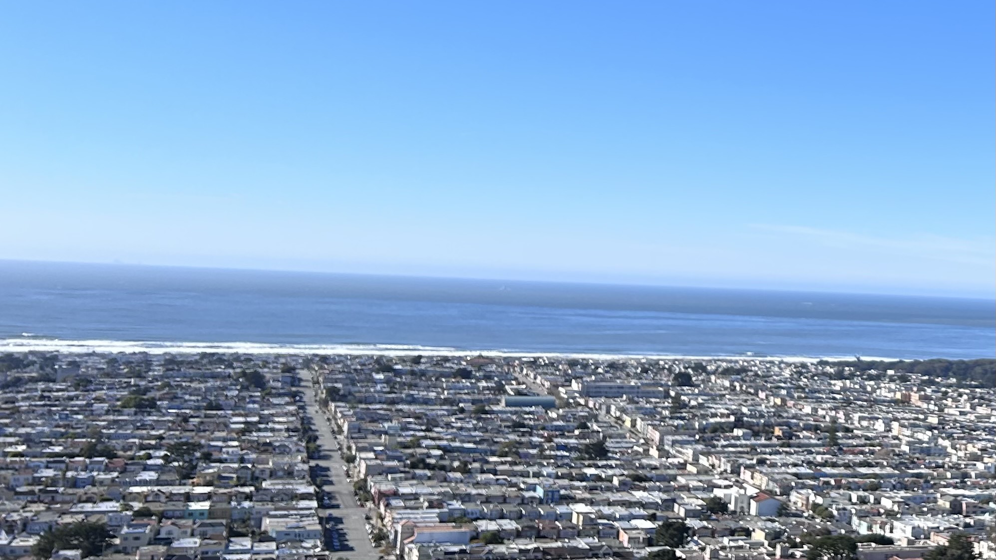 View of the ocean from a hill in San Francisco